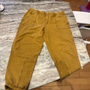 Women's Mustard Yellow Jogger Pants with Elastic Waist